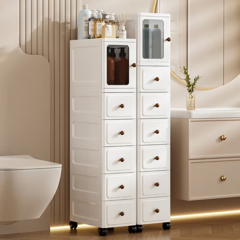 Slim Gap Multilayer Drawer Storage Cabinet with Wheels